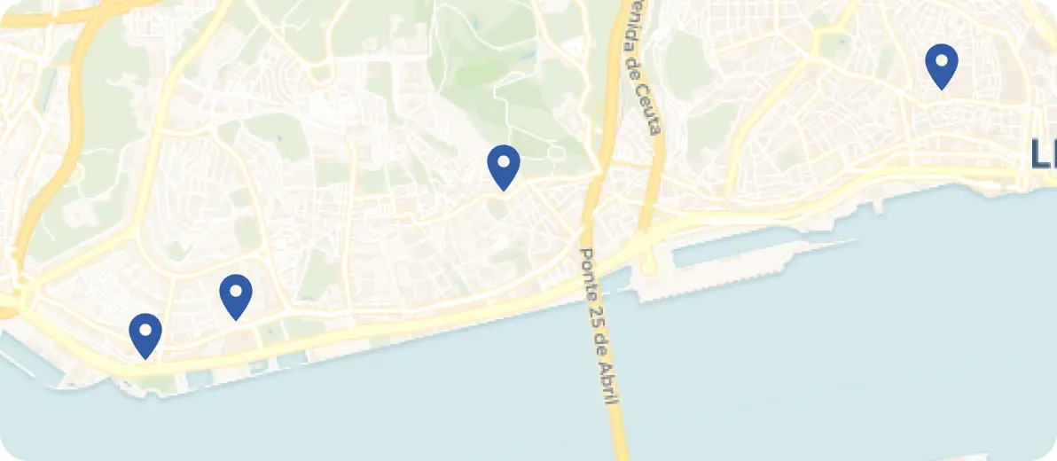 Mapa de propriedades em Lisboa